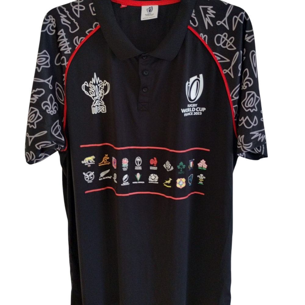Rugby World Cup Polo Men 3XL France 2023 Black